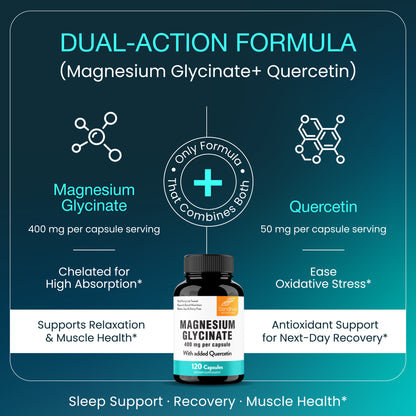 Magnesium Glycinate with Quercetin Capsules - 120 Ct