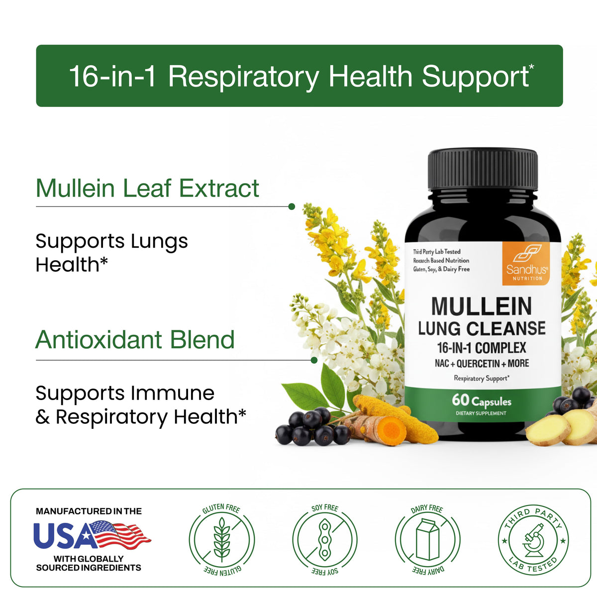 Mullein Lung Cleanse Capsule - 60 Ct
