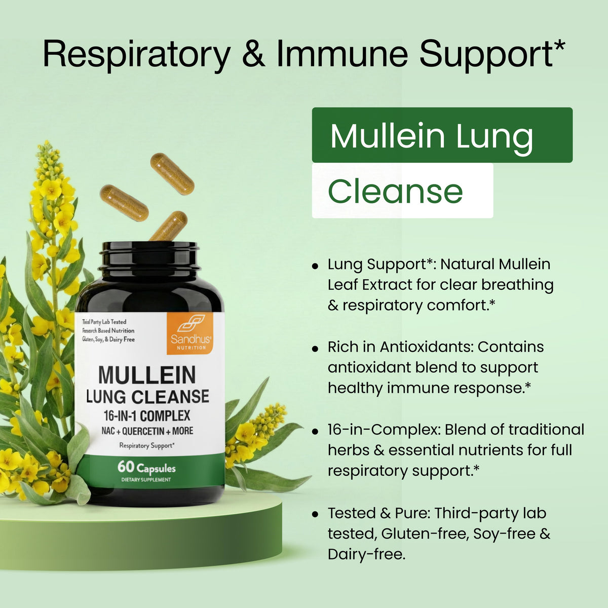 Mullein Lung Cleanse Capsule - 60 Ct