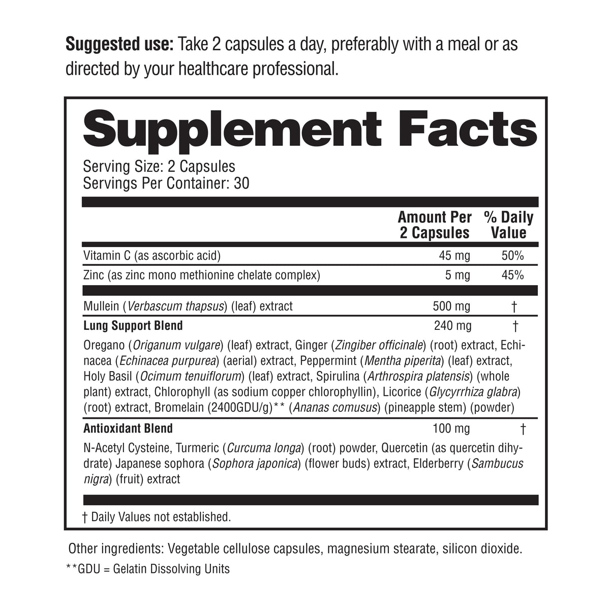 Mullein Lung Cleanse Capsule - 60 Ct