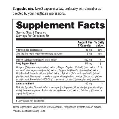 Mullein Lung Cleanse Capsule - 60 Ct