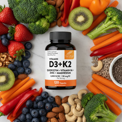 Vitamin D3+K2 2000 IU Capsules - 120 Ct