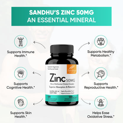 Zinc 50 mg - Capsules 120 Ct